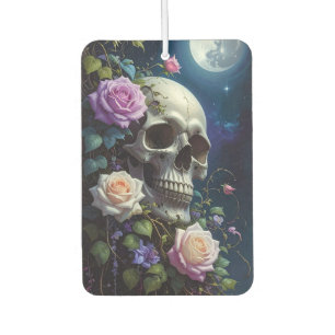 Désodorisant Pour Voiture Crâne de Roses au Clair de Lune