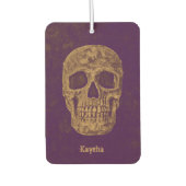 Désodorisant Pour Voiture Crânes gothiques Grunge Gold Purple Cool (Devant)