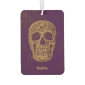Désodorisant Pour Voiture Crânes gothiques Grunge Gold Purple Cool (Dos)
