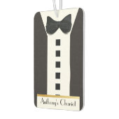 Désodorisant Pour Voiture Cravate noire Tuxedo 🎩 drôle Monogramme (Gauche)