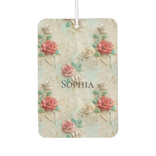 Désodorisant Pour Voiture Crème rouge rose Rose Floral