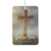 Désodorisant Pour Voiture Croix de bois Écriture Bible Verse (Devant)