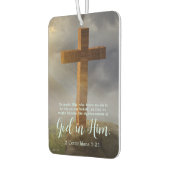 Désodorisant Pour Voiture Croix de bois Écriture Bible Verse (Gauche)