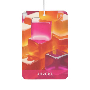 Désodorisant Pour Voiture Cubes de gelée orange rose vif personnalisés