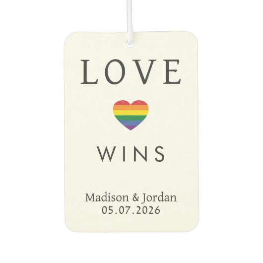 Désodorisant Pour Voiture Custom Names / Text Rainbow LOVE (Devant)