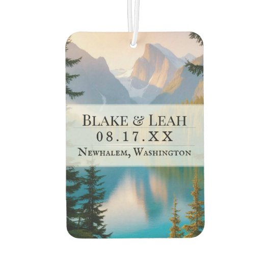 Désodorisant Pour Voiture Custom Photo and Date Air Freshener Wedding (Dos)