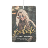Désodorisant Pour Voiture Custom Photo Gold Script Graduation (Devant)