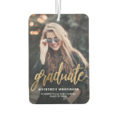 Désodorisant Pour Voiture Custom Photo Gold Script Graduation (Dos)