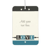 Désodorisant Pour Voiture Custom text lovebirds romantic Valentine blue (Devant)