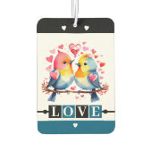 Désodorisant Pour Voiture Custom text lovebirds romantic Valentine blue (Dos)
