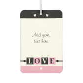 Désodorisant Pour Voiture Custom text lovebirds romantic Valentine pink (Devant)
