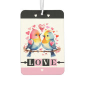 Désodorisant Pour Voiture Custom text lovebirds romantic Valentine pink (Dos)