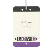 Désodorisant Pour Voiture Custom text lovebirds romantic Valentine purple (Devant)