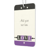Désodorisant Pour Voiture Custom text lovebirds romantic Valentine purple (Gauche)