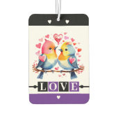 Désodorisant Pour Voiture Custom text lovebirds romantic Valentine purple (Dos)