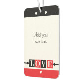 Désodorisant Pour Voiture Custom text lovebirds romantic Valentine red (Gauche)