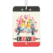 Désodorisant Pour Voiture Custom text lovebirds romantic Valentine red (Dos)
