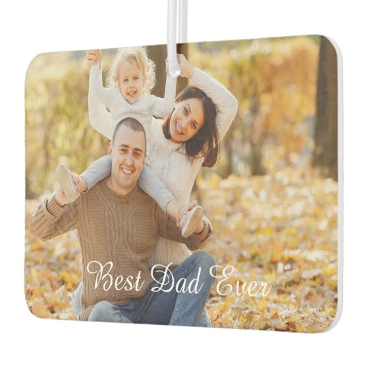 Désodorisant Pour Voiture Customizable Photo & Text 'Best Dad Ever' Keepsake (Gauche)