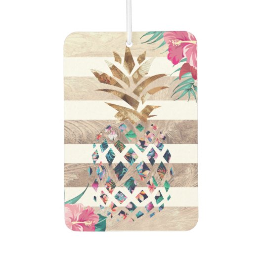 Désodorisant Pour Voiture Cute ananas or rayé (Devant)