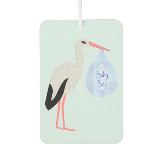 Désodorisant Pour Voiture Cute Blue Baby Boy Stork (Devant)