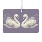 Désodorisant Pour Voiture Cygne aquarelle avec fleurs de lavande (Dos)