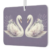 Désodorisant Pour Voiture Cygne aquarelle avec fleurs de lavande (Gauche)