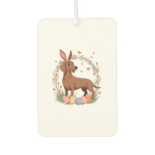Désodorisant Pour Voiture Dachshund de Pâques vintage lapin chien avec œuf f