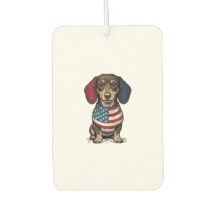 Désodorisant Pour Voiture Dachshund patriotique gravure vintage vecteur conc