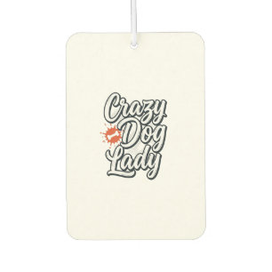 Désodorisant Pour Voiture Dame Chien Fou Typographie Vintage Amant Des Anima