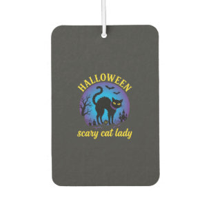 Désodorisant Pour Voiture Dame de chat effrayante Halloween Chat noir
