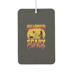 Désodorisant Pour Voiture Dame de chat effrayante Halloween Sorcière Toile d