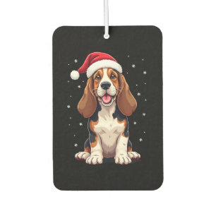 Désodorisant Pour Voiture Débardeur de Noël Basset Hound