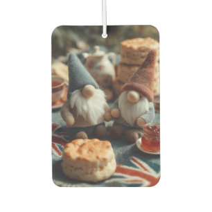 Désodorisant Pour Voiture Des Gnomes Patriotiques Appréciant Le Thé Anglais 