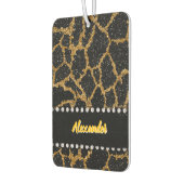 Désodorisant Pour Voiture Design d'impression de girafe noir et or (Gauche)