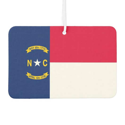 Désodorisant Pour Voiture Design du drapeau de l'État de Caroline du Nord (Devant)
