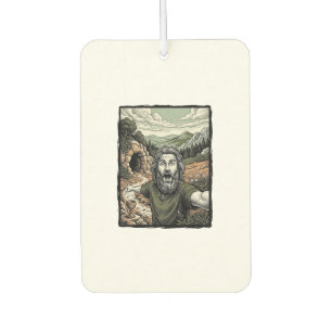 Désodorisant Pour Voiture Dessin de portrait barbu surpris de gravure vintag
