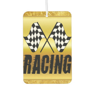 Désodorisant Pour Voiture Deux drapeaux de course à damiers pour la victoire