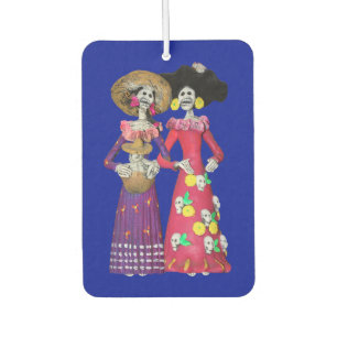 Désodorisant Pour Voiture Dia De Los Muertos Calavera Amigas