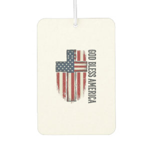 Désodorisant Pour Voiture Dieu bénisse l'Amérique Croix patriotique vintage