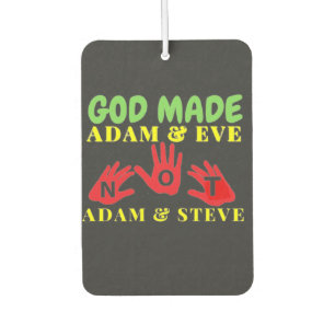 Désodorisant Pour Voiture Dieu fait Adam et Eve Pas Adam et Steve
