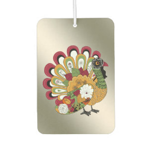 Désodorisant Pour Voiture Dîner d'action de grâce Fête colorée Floral Turqui