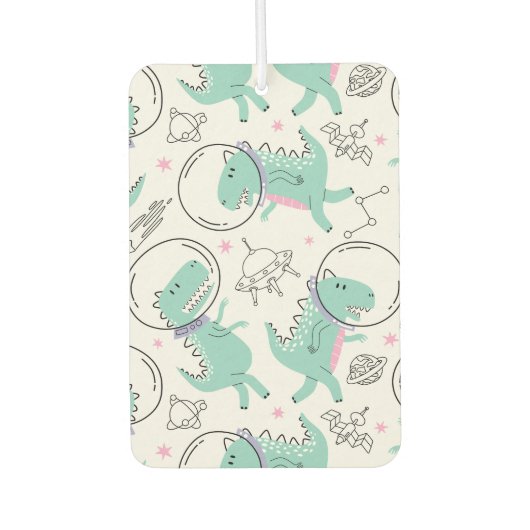 Désodorisant Pour Voiture Dinosaures de l'espace, Dinosaures mignons, Navire (Devant)