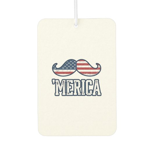 Désodorisant Pour Voiture Distressed America Mustache Patriotic Vector Desig (Devant)