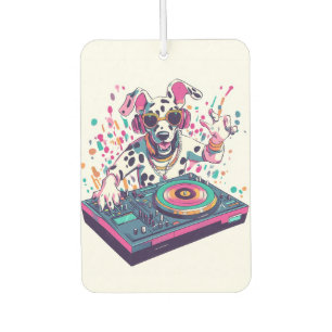 Désodorisant Pour Voiture DJ Dalmatien � Soirée EDM Rave Chien