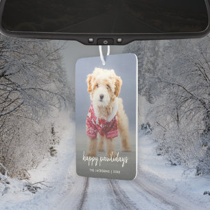 Désodorisant Pour Voiture Dog Christmas   Cute Puppy Happy Pawlidays