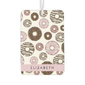 Désodorisant Pour Voiture Donuts Roses, Donuts Brown, Sprinkings, Votre Nom (Dos)