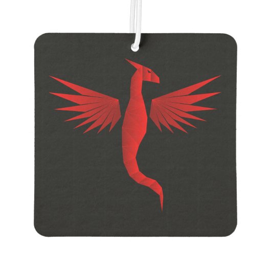 Désodorisant Pour Voiture Dragon rouge géométrique (Dos)