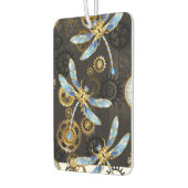 Désodorisant Pour Voiture Dragonflies de Steampunk sur arrière - plan rayé b (Gauche)