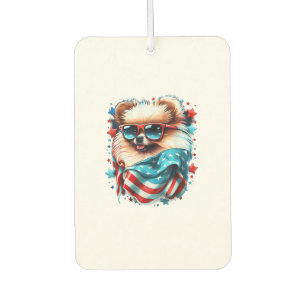 Désodorisant Pour Voiture Drapeau américain 4 juillet Chien patriotique de P