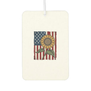 Désodorisant Pour Voiture Drapeau Américain Tournesol Vintage